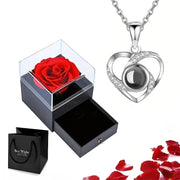 100 "I love you" Rose Box Necklace Set